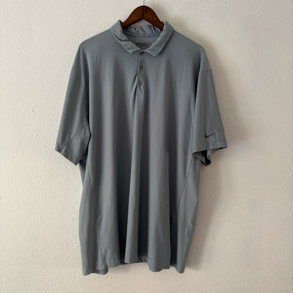 Nike Golf Tour Performance Polo Sporty XXL Blue Gray Dri FIT Athleisure Mens - Picture 9 of 10